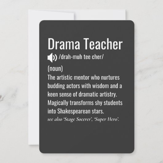 Drama Teacher  シーズンカード (正面)