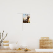 Dramatic Animal Art: Robust Reindeer Portrait ポスター (キッチン)