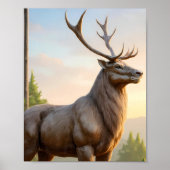 Dramatic Animal Art: Robust Reindeer Portrait ポスター (正面)