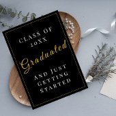 Dramatic Black Gold Graduation Announcement 案内状