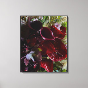Dramatic Burgundy Floral Canvas キャンバスプリント