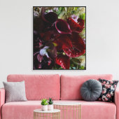 Dramatic Burgundy Floral Canvas キャンバスプリント (インサイチュ (リビング))