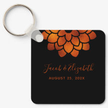 Dramatic Copper Flower on Black Wedding