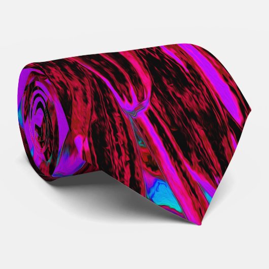 Dramatic Crimson Red, Purple and Black Dahlia ネクタイ (ロール)