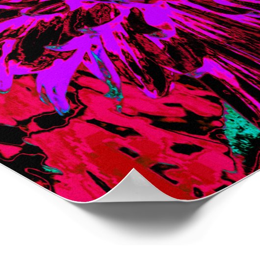 Dramatic Crimson Red, Purple and Black Dahlia ポスター (角)