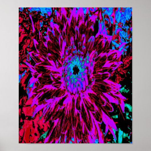 Dramatic Crimson Red, Purple and Black Dahlia ポスター (正面)