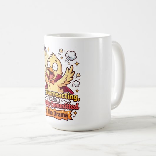 Dramatic Duck Funny Coffee Mug コーヒーマグカップ (正面右)