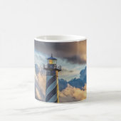 Dramatic Lighthouse Seascape with Stormy Waves コーヒーマグカップ (中央)