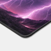 Dramatic Lightning Storm Desert Horizon Desk Mat デスクマット (コーナー)
