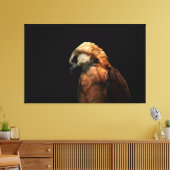 Dramatic Low Key Portrait of a Majestic Hawk キャンバスプリント (インサイチュ (リビング))
