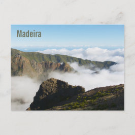 Dramatic Mountain Landscape with Clouds in Madeira ポストカード