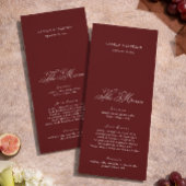 Dramatic Opera Burgundy Wedding Menu Card 招待状