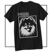 Dramatic Pop Art Pomeranian White On Black Tシャツ