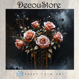 Dramatic Roses in Bloom Decoupage 薄葉紙