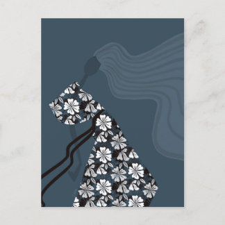 Dramatic Silhouette Elegant Glam Fashion Art ポストカード