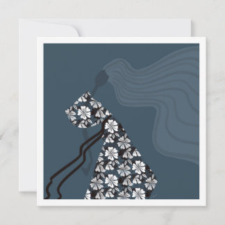 Dramatic Silhouette Elegant Glam Fashion Art Card ノートカード