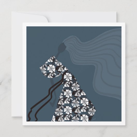 Dramatic Silhouette Elegant Glam Fashion Art Card ノートカード (正面)