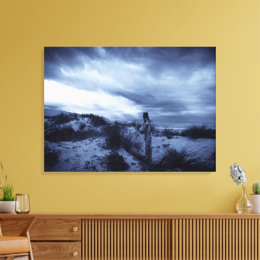 Dramatic Sunset, Beach, Sun Dunes / New Zealand キャンバスプリント (インサイチュ (リビング))