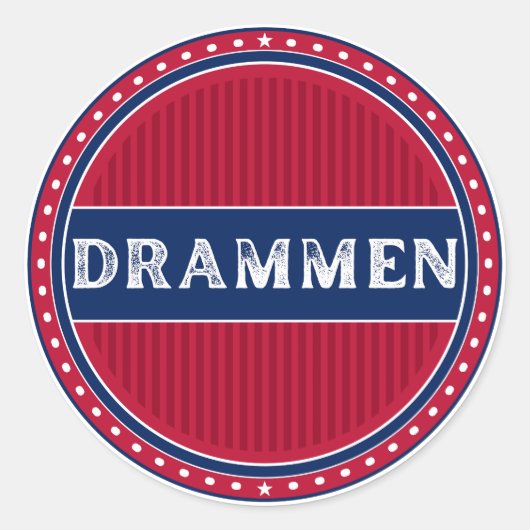 Drammen City Pride Emblem – Norwegian Identity ラウンドシール (正面)