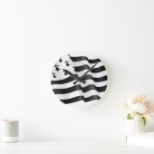 Drapeauのブルターニュ語(ブルターニュの旗) ラウンド壁時計 (ホーム)