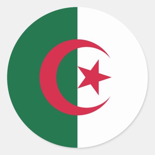 Drapeau Algérie ラウンドシール (正面)