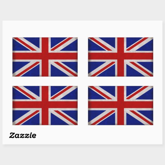 Drapeau Anglais d'Angleterre texturé 長方形シール (シート)