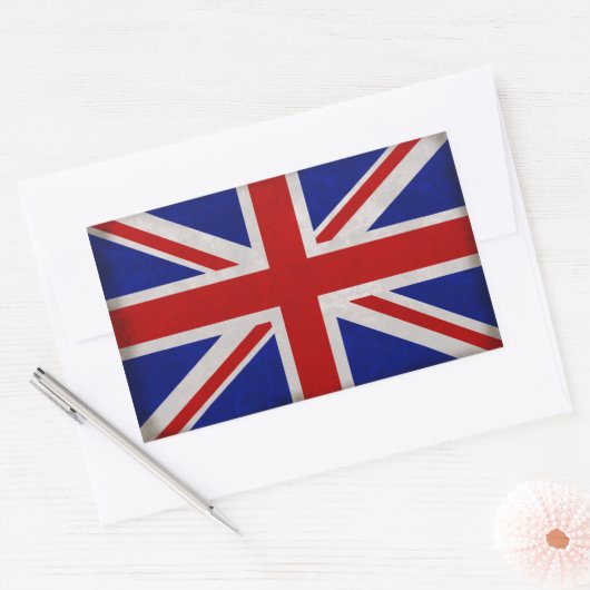Drapeau Anglais d'Angleterre texturé 長方形シール (封筒)