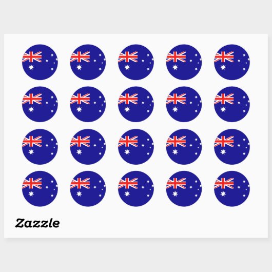 Drapeau Australie ラウンドシール (シート)