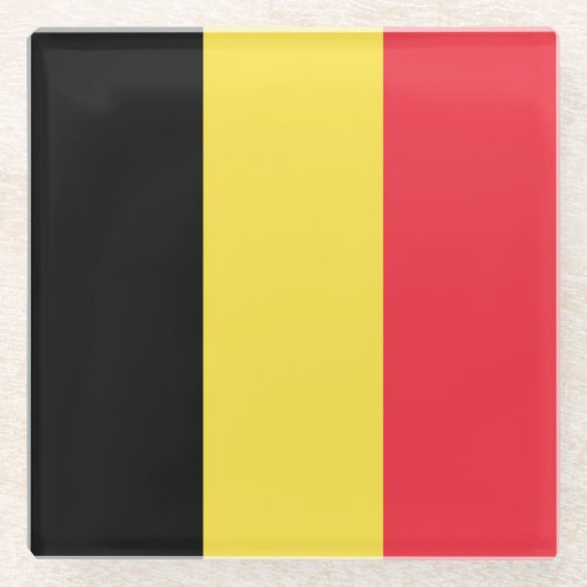 Drapeau Belgique Tricolore ガラスコースター (正面)