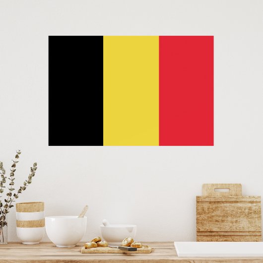 Drapeau Belgique Tricolore ポスター (キッチン)