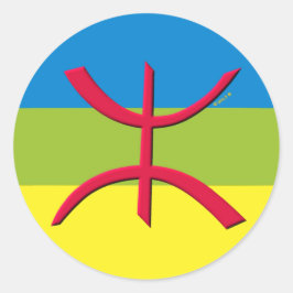 drapeau berbere amazigh ラウンドシール