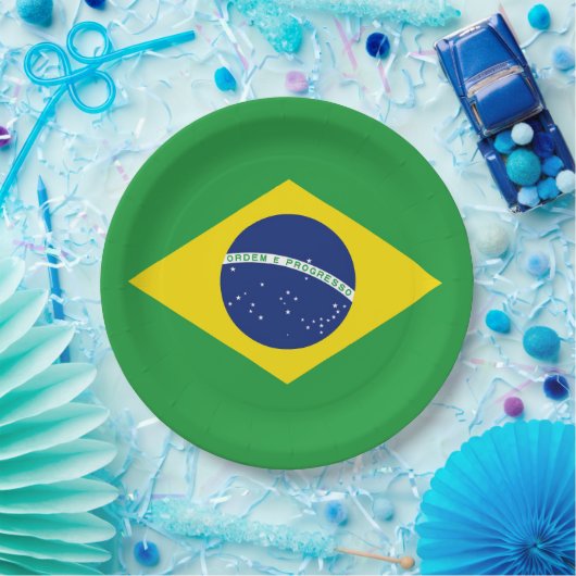 Drapeau Brésil ペーパープレート (パーティー)