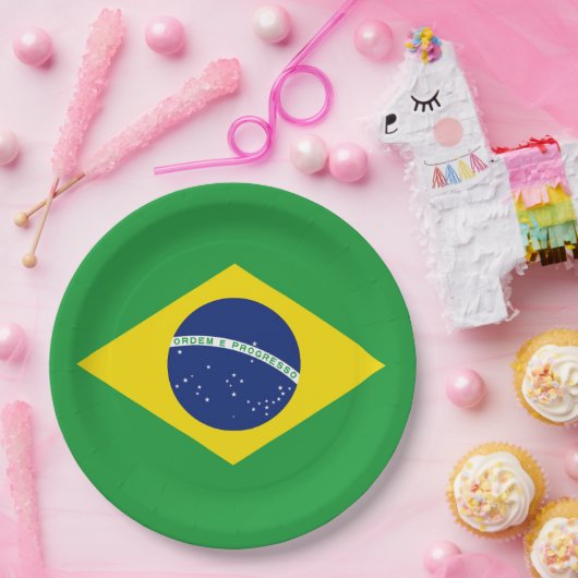 Drapeau Brésil ペーパープレート (パーティー)