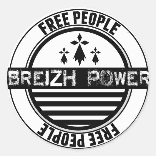 Drapeau Bretagne Breizh free people ラウンドシール (正面)