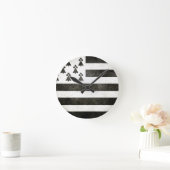 Drapeau Bretagne Vintage ラウンド壁時計 (ホーム)