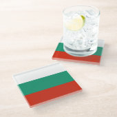 Drapeau Bulgarie tricolore ガラスコースター (アングル)
