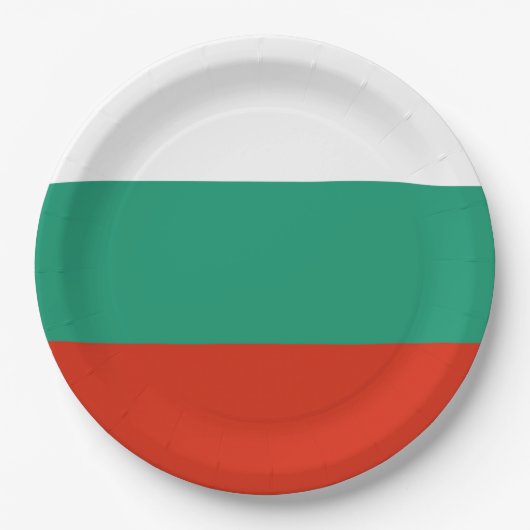 Drapeau Bulgarie tricolore ペーパープレート (正面)