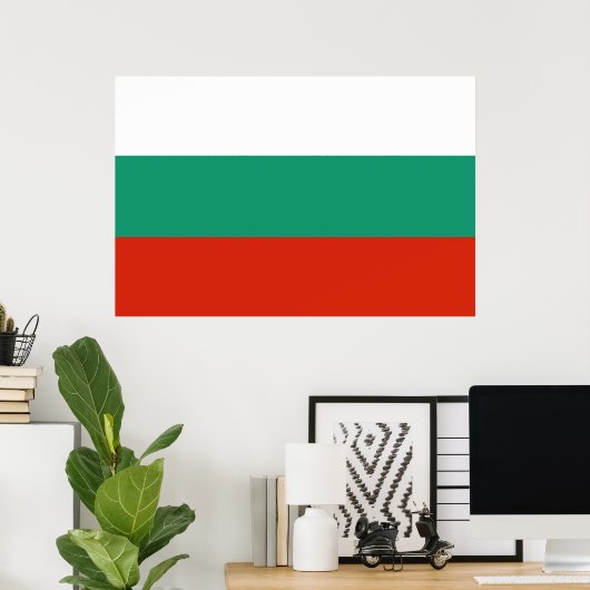 Drapeau Bulgarie tricolore ポスター (ホームオフィス)