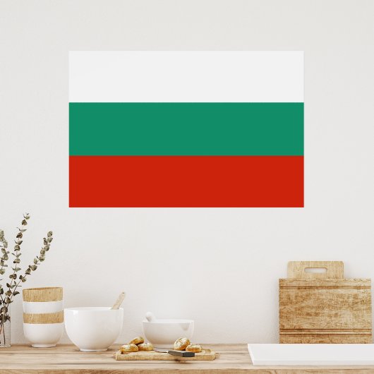 Drapeau Bulgarie tricolore ポスター (キッチン)