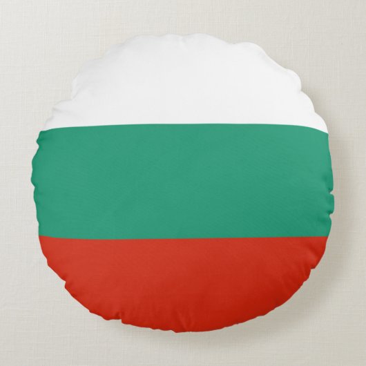 Drapeau Bulgarie tricolore ラウンドクッション (正面)