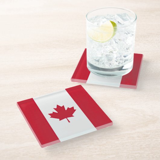 Drapeau Canada ガラスコースター (アングル)