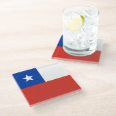 Drapeau Chili ガラスコースター (アングル)