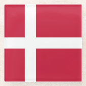 Drapeau Danemark  ガラスコースター (正面)