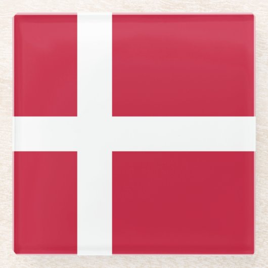 Drapeau Danemark  ガラスコースター (正面)