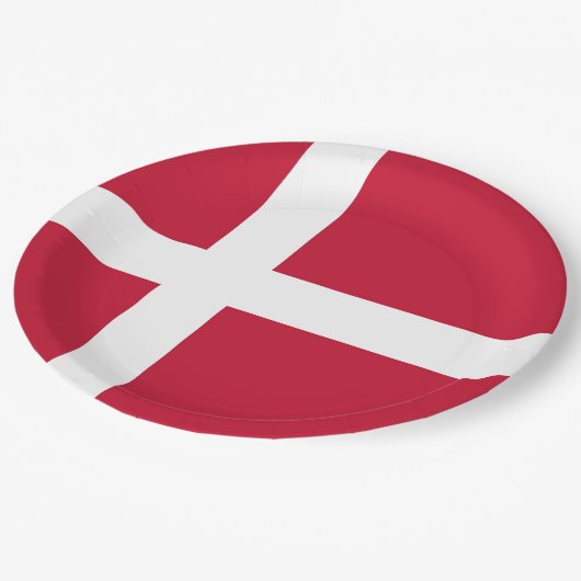 Drapeau Danemark  ペーパープレート (アングル)