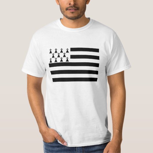 Drapeau de laブルターニュBreizh Gwenn ha Du Britanny Tシャツ (正面)
