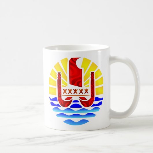 Drapeau de la Polynésie française  コーヒーマグカップ (右)