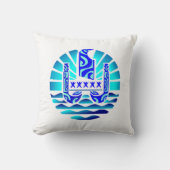 Drapeau de la Polynésie française (bleu) クッション (正面)