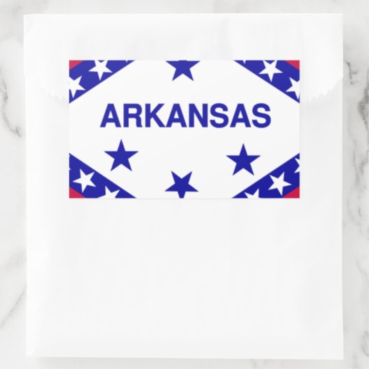Drapeau de l'état de l'Arkansas 長方形シール (バッグ)