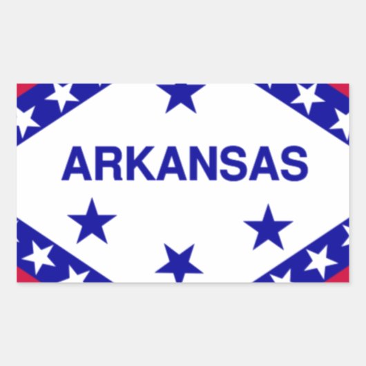 Drapeau de l'état de l'Arkansas 長方形シール (正面)